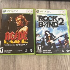 Xbox 360 Xbox Live Rock Band 2‎ & AC/DC Rock Band Track Pack Video Games
